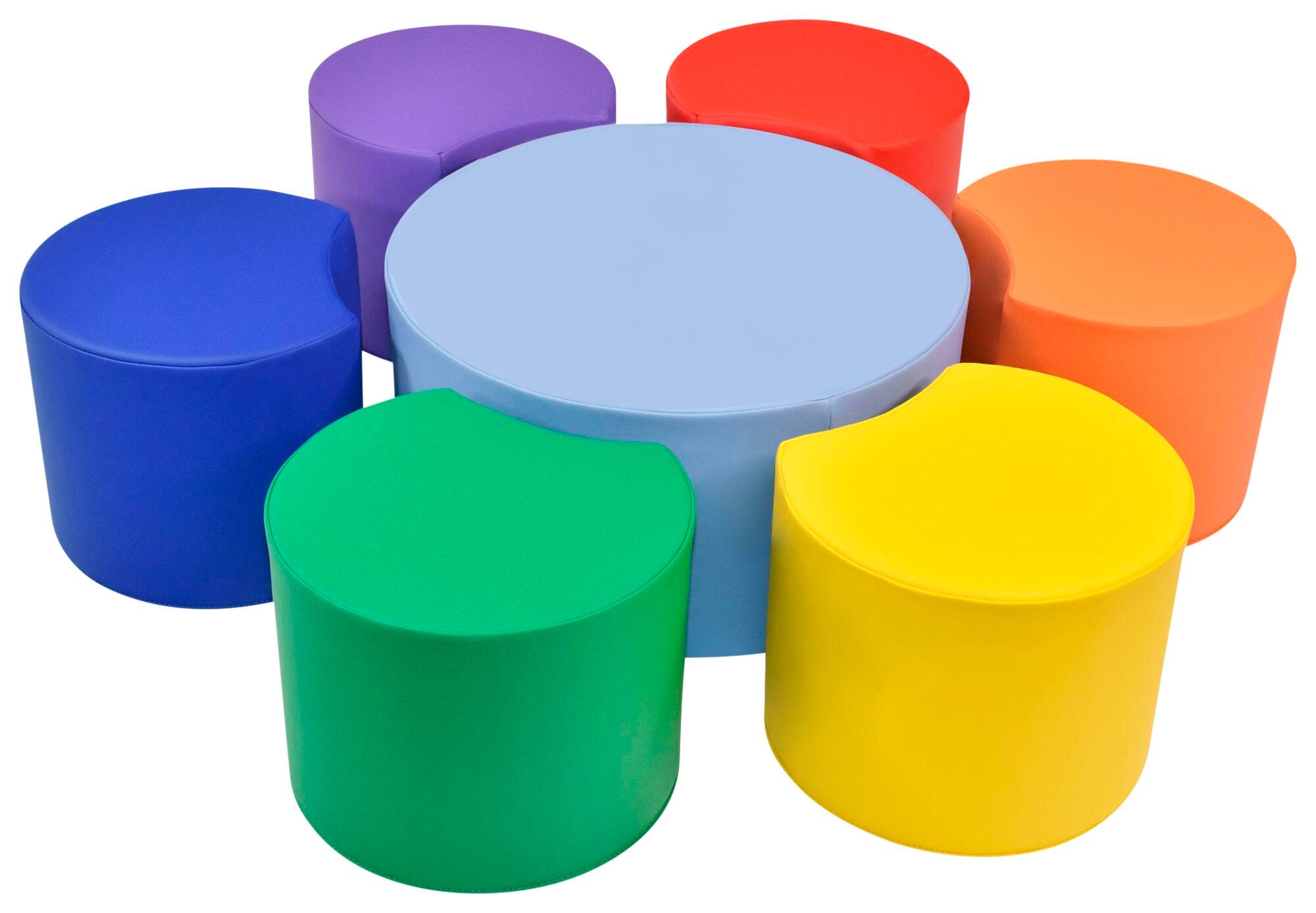 Childcraft Flower Seating Set, 49 x 49 x 12 Inches, Primary Colors, Set of 7 2044712